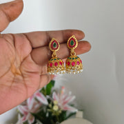 Circle Enamel necklace with Jhumka