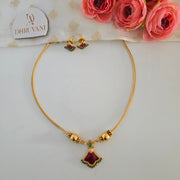 Chithira Enamel palakka necklace