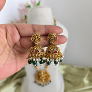 Green Beads lakshmi haram