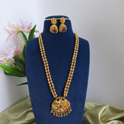 Peacock haram with lakshmi Jhumka