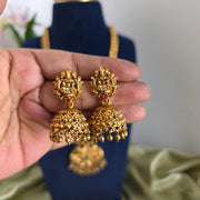 Peacock haram with lakshmi Jhumka