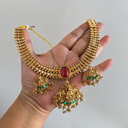 Three pendant Lakshmi Necklace