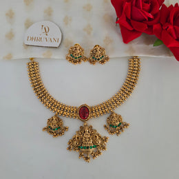 Three pendant Lakshmi Necklace