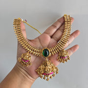 Three pendant Lakshmi Necklace