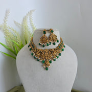 Temple lakshmi peacock necklace