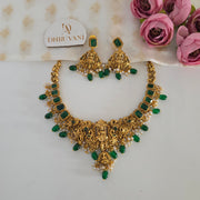 Temple lakshmi peacock necklace