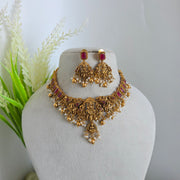 Temple lakshmi peacock necklace