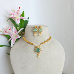 Sea blue AD necklace
