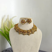 Multi lakshmi light Green Necklace