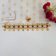Flower enamel Coin choker