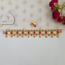 Coin multicolor choker