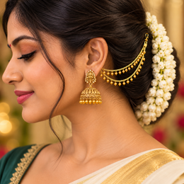 Gold 2 layer Earchain Maati (1 pair)
